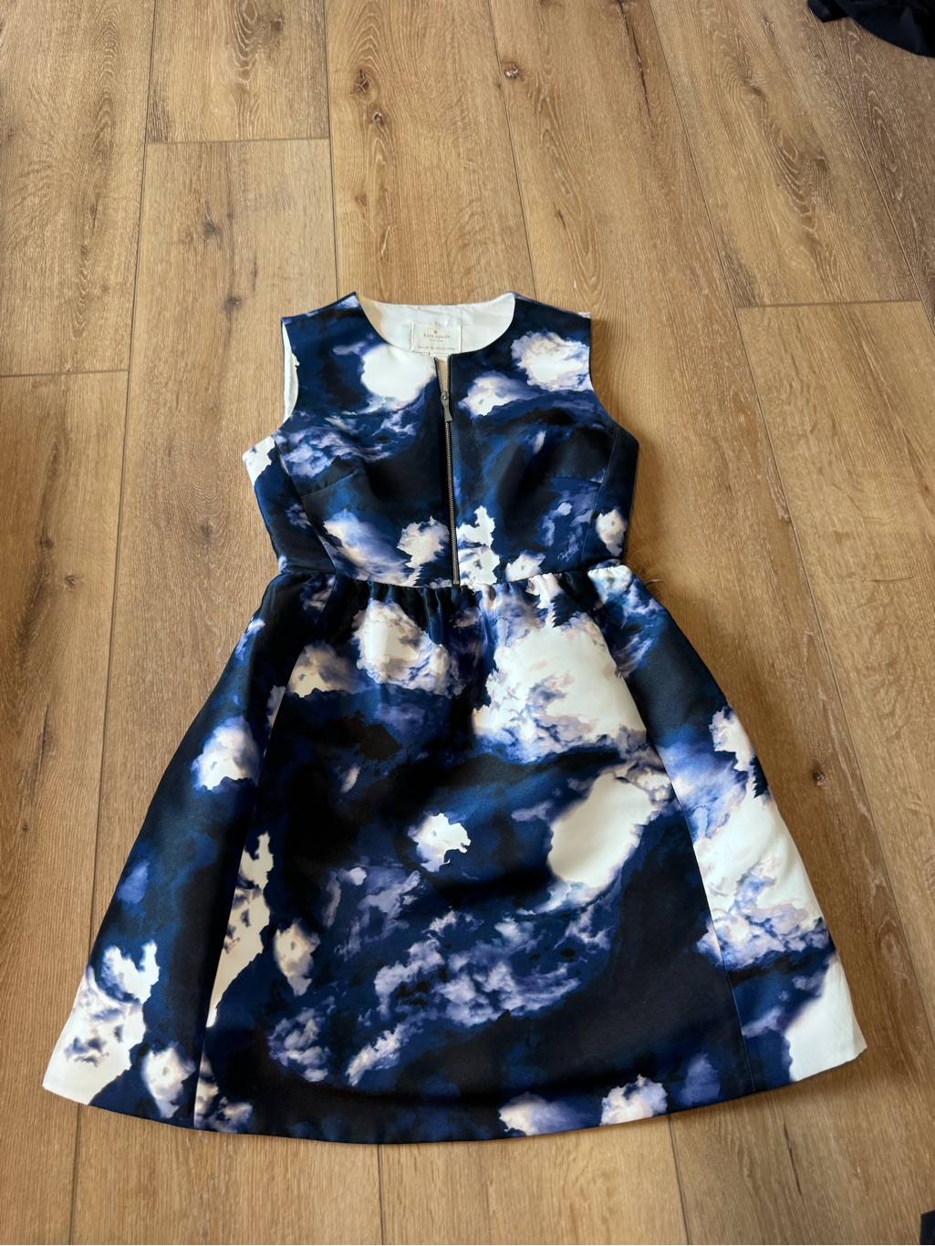Kate Spade Joss Mini Dress In Blue Dusk Cloud Print Size 0
